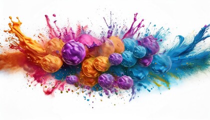 Abstract Colorful Paint Splash Art