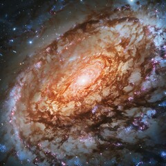 Wall Mural - focus the bright and energetic nucleus of a galaxy where a supermassive black hole lurks at the cent