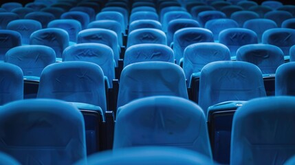 Poster - Empty blue chairs in the audience