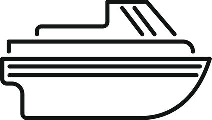 Poster - big modern yacht sailing on water surface icon. outline big modern yacht sailing on water surface ve