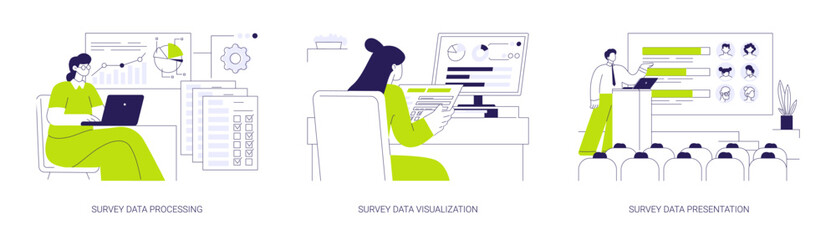 Sticker - Social science big data abstract concept vector illustrations.