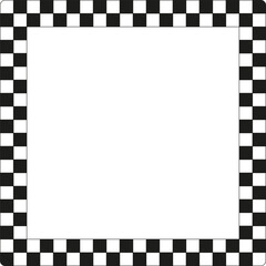 Leinwandbilder - Checkered border frame. Black and white. Racing flag pattern. Vector graphic design.