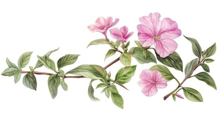 Canvas Print - Pink Periwinkle Genus of Flowering Plants in Europe and Asia