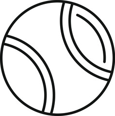 Poster - simple line icon of a tennis ball, perfect for representing the sport of tennis
