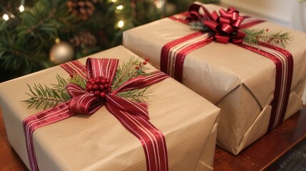 Canvas Print - Holiday Gift Wrapping for Christmas and New Year