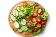 © Creative Laik - Board and plate of tasty Salad with on white background.