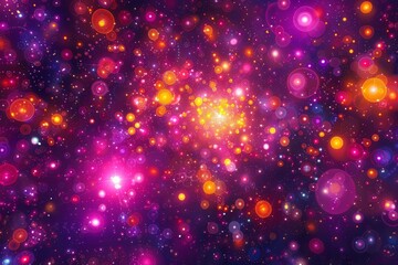 Poster - Abstract glowing cosmic lights and vibrant star patterns.