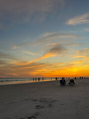 Wall Mural - ocean sunset on the beach in florida with colorful skies.