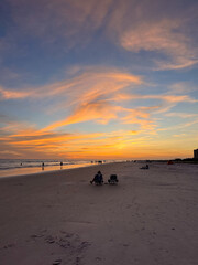 Wall Mural - ocean sunset on the beach in florida with colorful skies.