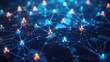 © Ghiska - A blue and orange network of people is shown. Generate AI image