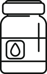 Poster - black and white line drawing of an ink bottle with a drop icon, perfect for representing printing or
