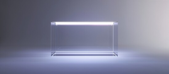 Clear Acrylic Stand A transparent acrylic stand with soft lighting, creating an elegant and ethereal display environment.