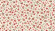© DigitalArt Max - Delicate small pink and red ditsy flowers on white seamless background forming elegant retro floral pattern for fashion prints.