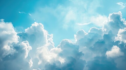 Wall Mural - Ideal background of a partly cloudy blue sky for custom text insertion