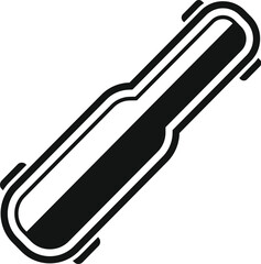 Poster - simple icon of a modern electric skateboard showing the deck and wheels
