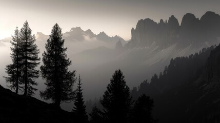  Dolomites mountain at night