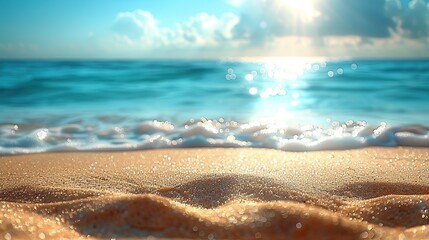 Wall Mural - Sunny Beach with Sparkling Ocean