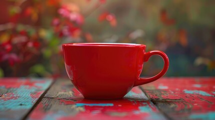 Poster - Vibrant red tea cup