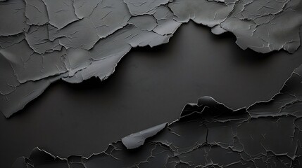 Poster - Two black torn sheets of paper on the wall : Generative AI