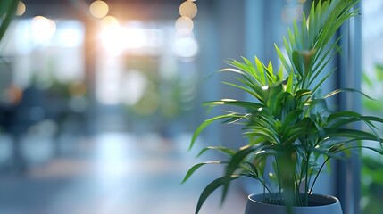 Aufkleber - Beautiful defocused office background  office interior panoramic background : Generative AI