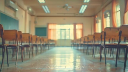 Poster - blur image of empty classroom : generative ai