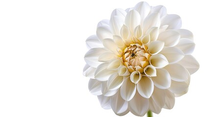 Poster - White   dahlia Flower on a white isolated background with clipping path  For design  Closeup  Nature : Generative AI