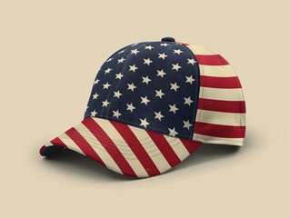 Vector of a baseball cap with American flag patter 9 2 flag, usa, america, red, symbol, american flag, us, national, stars, white, states, blue, illustration, united, patriotism, country, independence