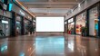 © Generative AI - mockup of large led screen a front of shop in shopping mall : Generative AI
