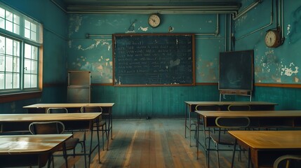 Poster - Empty classroom preparing for education : Generative AI