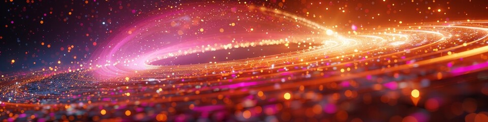 Wall Mural - an abst5ract technology background with a huge lit up circle in the sky.