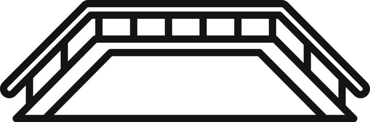 Poster - simple line drawing of a pedestrian bridge spanning a gap