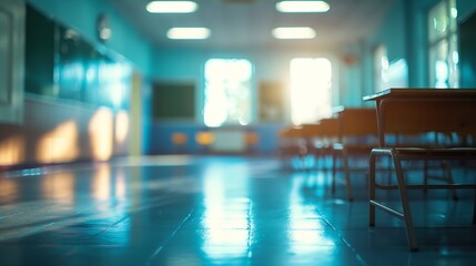 Poster - blur image of empty classroom : generative ai