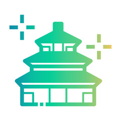 temple of heaven Line Gradient Icon