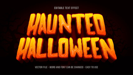 Poster - Editable haunted halloween theme text effect