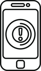 Poster - smartphone is displaying a warning message, indicating a potential issue or notification