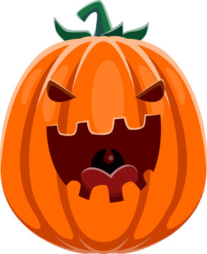 Halloween font, number 0 Zero pumpkin lantern for horror cartoon alphabet, vector type. Halloween holiday numeral font as spooky character of number 0 Zero, scary pumpkin with creepy laughing face