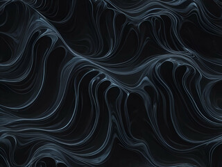 Wall Mural - abstract glowing black liquid wavy pattern background