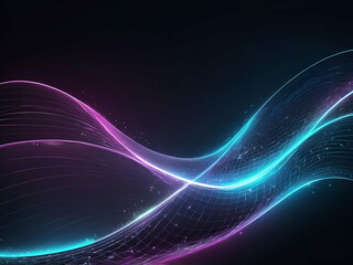 Wall Mural - abstract glowing Shiny wave, glass futuristic hi tech design abstract background