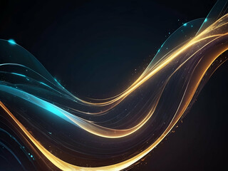 Wall Mural - abstract glow Shiny wave futuristic hi tech design background