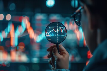 Poster - A person is holding a magnifying glass