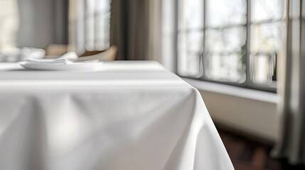 Poster - White Tablecloth with Plate and Napkins