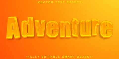Poster - Cartoon Orange Adventure Vector Fully Editable Smart Object Text Effect