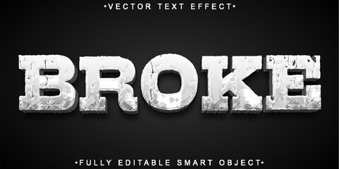 Poster - White Worn Broke Vector Fully Editable Smart Object Text Effect
