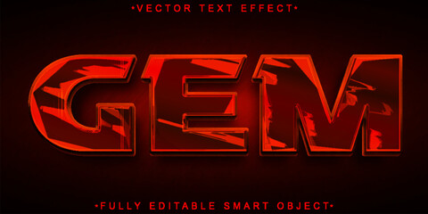 Poster - Red Diamond Shiny Glitter Luxuy Gem Vector Fully Editable Smart Object Text Effect
