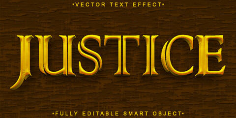 Poster - justice yellow vector fully editable smart object text effect