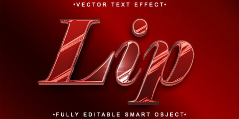 Poster - Lip Lipstick Vector Fully Editable Smart Object Text Effect