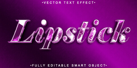 Wall Mural - Lip Lipstick Vector Fully Editable Smart Object Text Effect