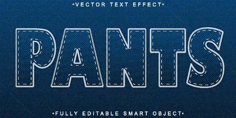 Poster - Blue Jean Vector Fully Editable Smart Object Text Effect