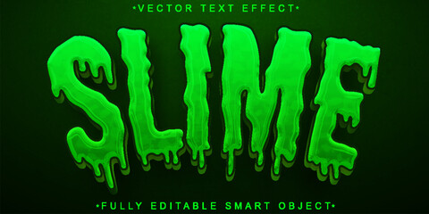 Poster - Green Fluid Slime Vector Fully Editable Smart Object Text Effect