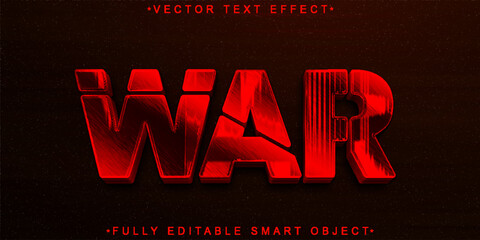 Poster - Red  Worn War Vector Fully Editable Smart Object Text Effect